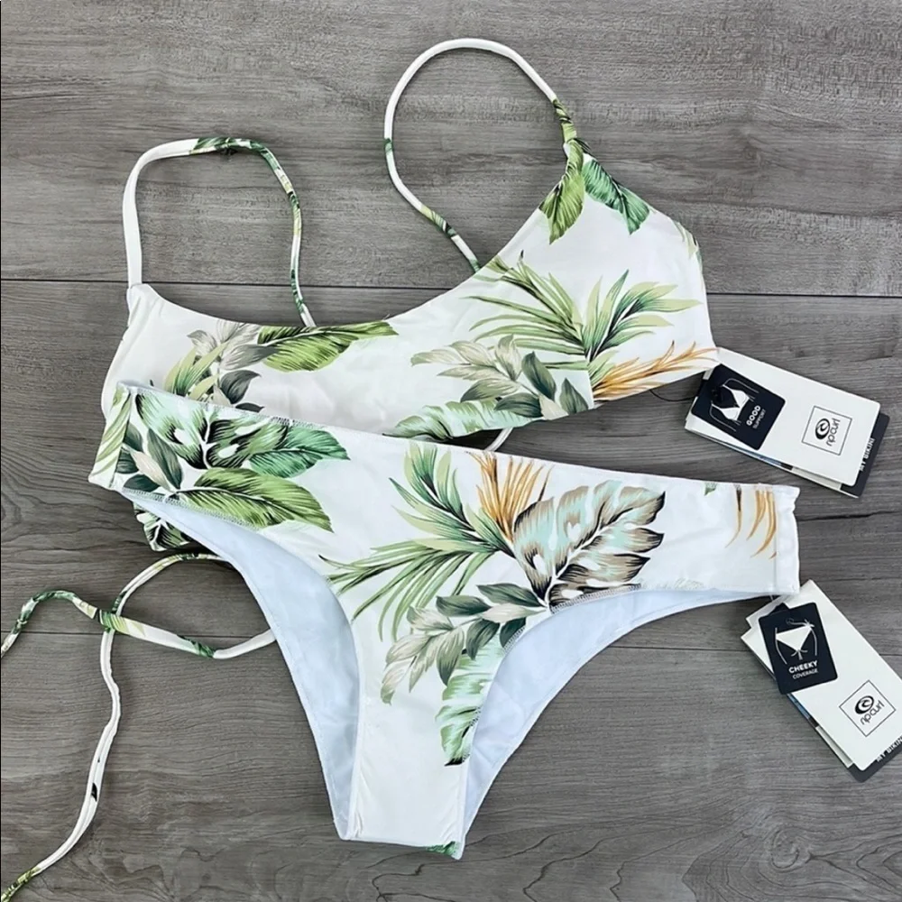 ☀️RIP CURL☀️ PALMETTO CROP PALMETTO CHEEKY HIPSTER BIKINI SET